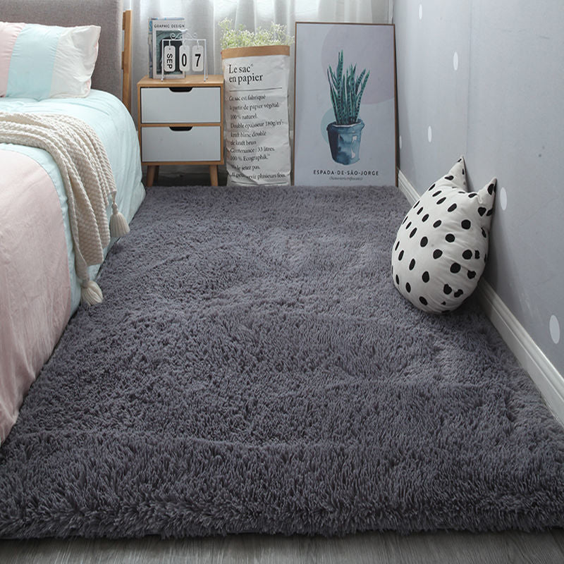 Comfort Home Decoration Area Rug Plain Shag Carpet Polyester Non-Slip Backing Indoor Carpet