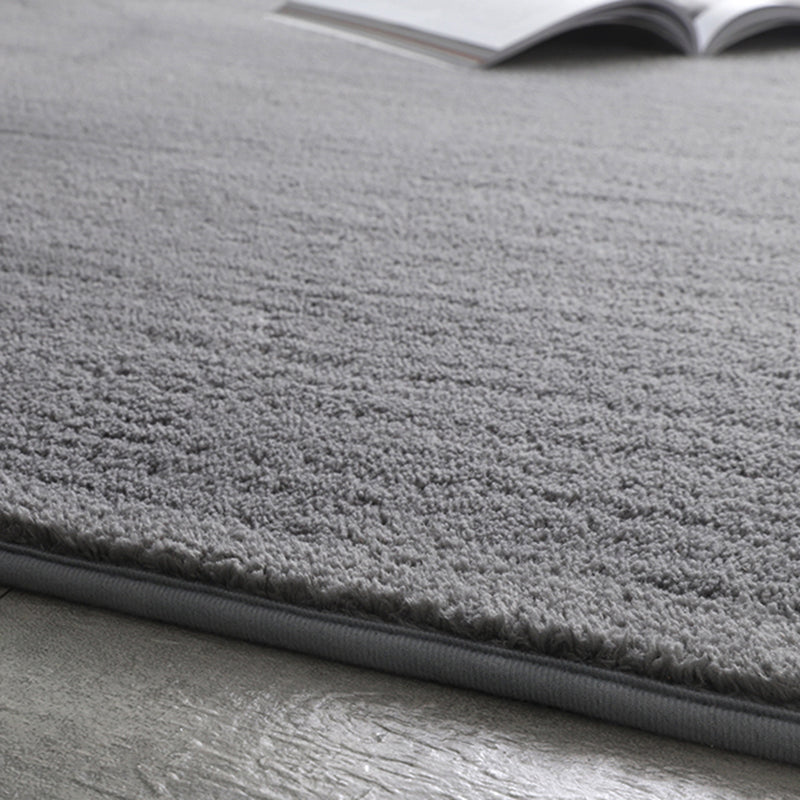 Simplicity Solid Shag Rug Polyester Carpet Non-Slip Backing Indoor Carpet for Adult's Bedroom