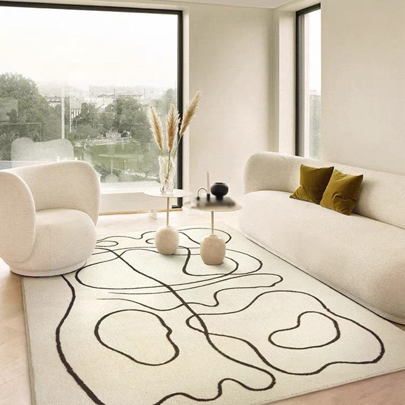 Wit Modern Tapsel Blending Bloem Tapijt Non-slip achterste tapijt voor woningdecoratie