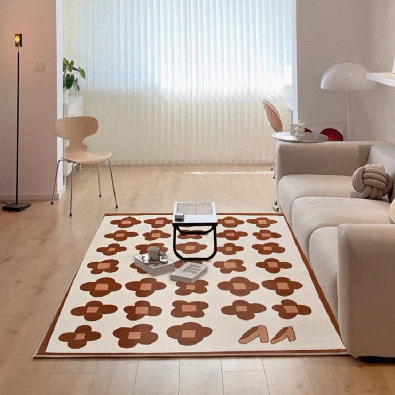 Wit Modern Tapsel Blending Bloem Tapijt Non-slip achterste tapijt voor woningdecoratie