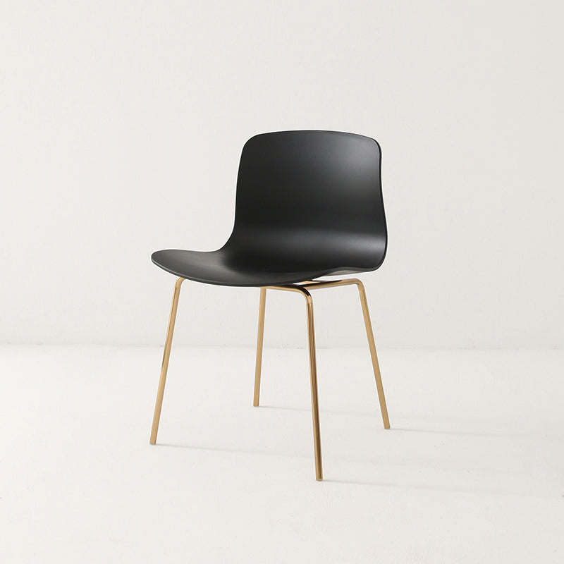 Sillas de comedor de metal contemporáneo, sillas sin brazos, sillas de comedor de plástico para restaurante