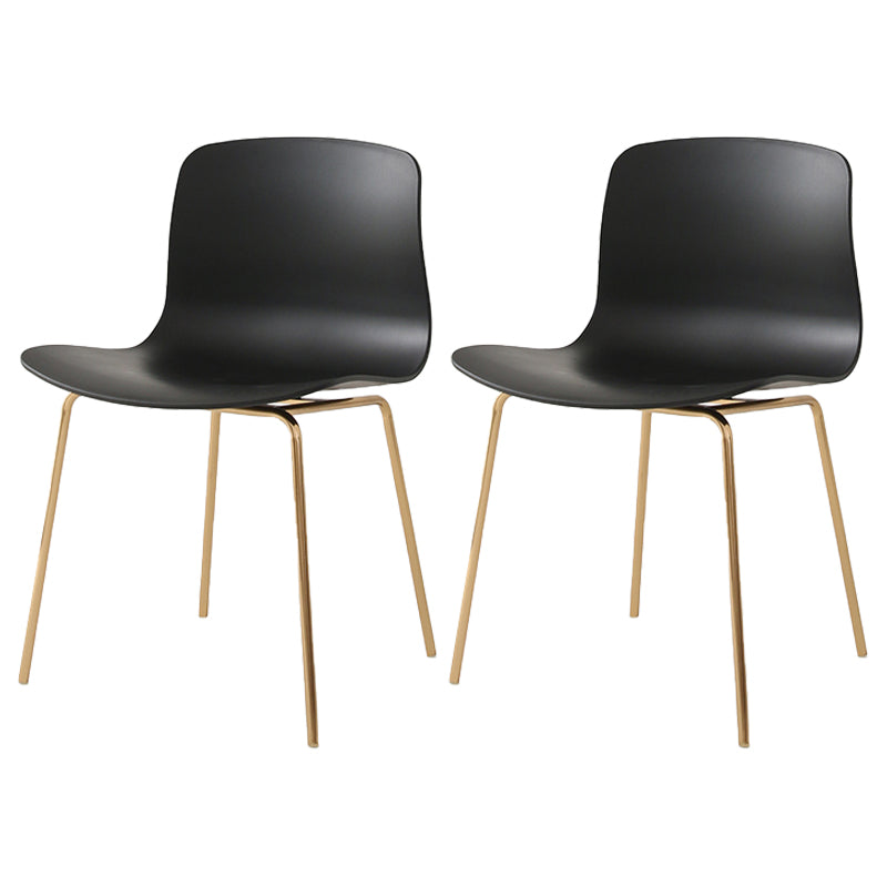 Sillas de comedor de metal contemporáneo, sillas sin brazos, sillas de comedor de plástico para restaurante