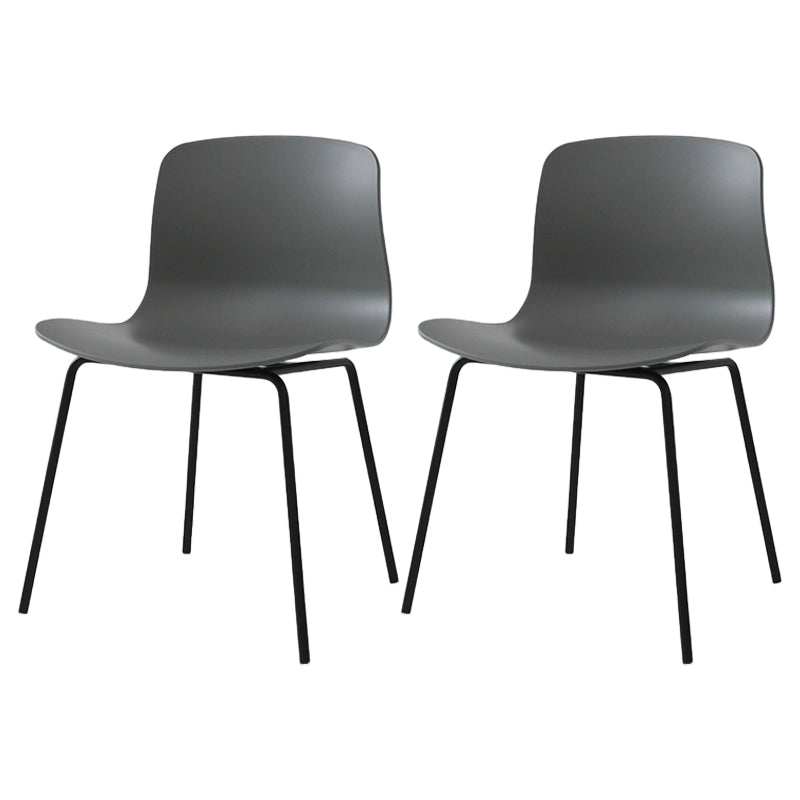 Sillas de comedor de metal contemporáneo, sillas sin brazos, sillas de comedor de plástico para restaurante