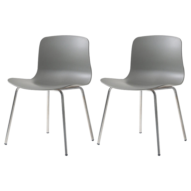 Sillas de comedor de metal contemporáneo, sillas sin brazos, sillas de comedor de plástico para restaurante