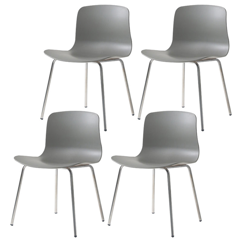 Sillas de comedor de metal contemporáneo, sillas sin brazos, sillas de comedor de plástico para restaurante
