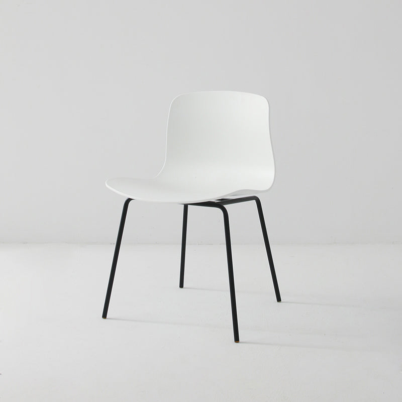 Sillas de comedor de metal contemporáneo, sillas sin brazos, sillas de comedor de plástico para restaurante