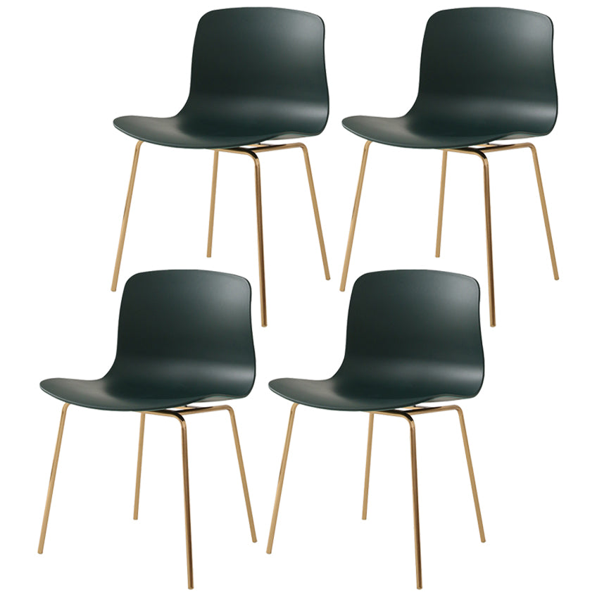 Sillas de comedor de metal contemporáneo, sillas sin brazos, sillas de comedor de plástico para restaurante
