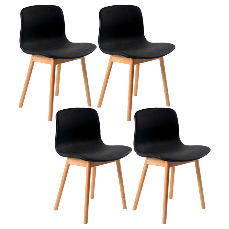 Sillas de comedor de madera contemporáneas Sillas de comedor tapizadas sin brazos para restaurante
