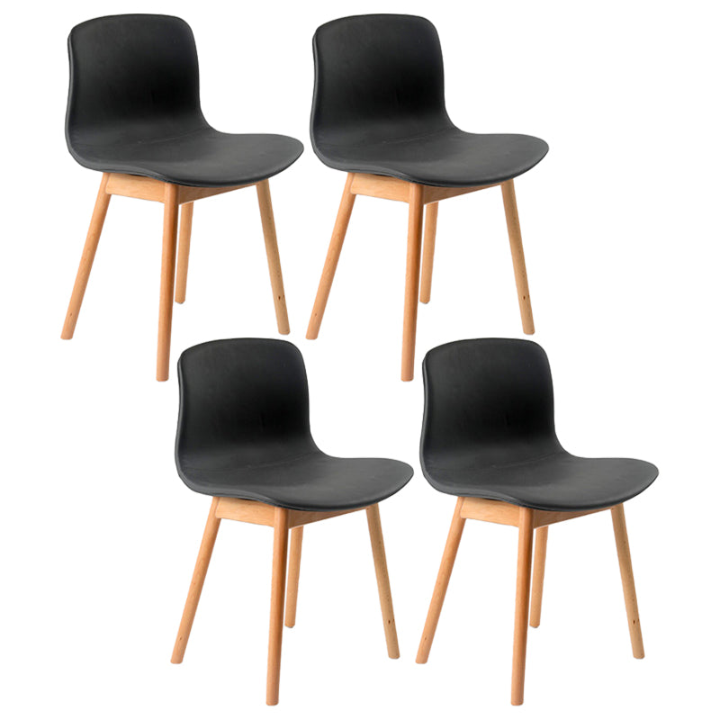 Sillas de comedor de madera contemporáneas Sillas de comedor tapizadas sin brazos para restaurante