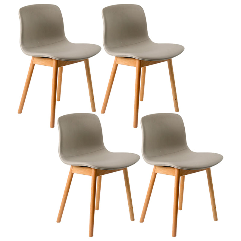 Sillas de comedor de madera contemporáneas Sillas de comedor tapizadas sin brazos para restaurante