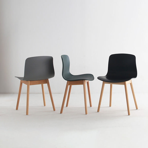 Sillas de comedor de madera contemporáneas Sillas de comedor tapizadas sin brazos para restaurante
