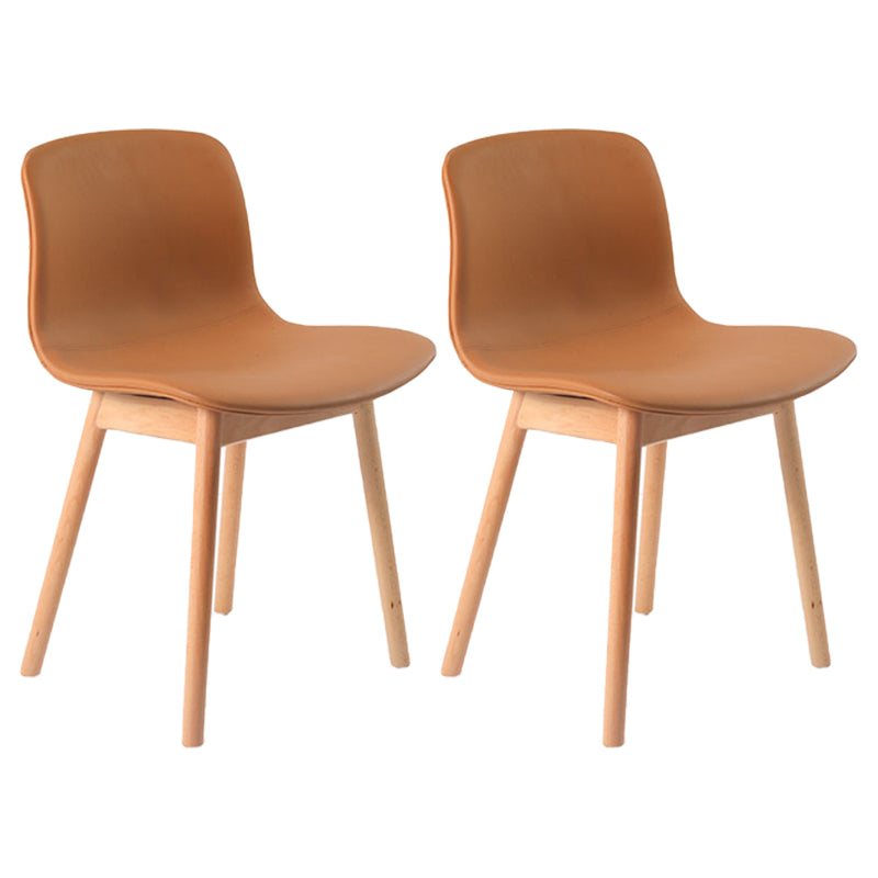 Sillas de comedor de madera contemporáneas Sillas de comedor tapizadas sin brazos para restaurante