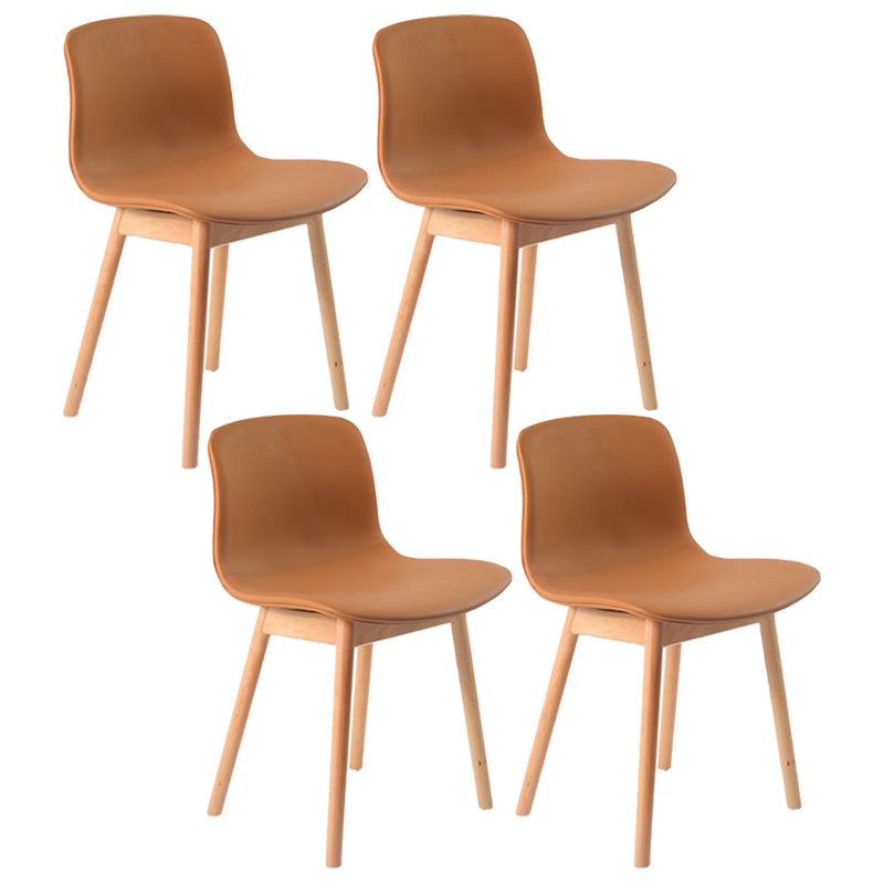 Sillas de comedor de madera contemporáneas Sillas de comedor tapizadas sin brazos para restaurante