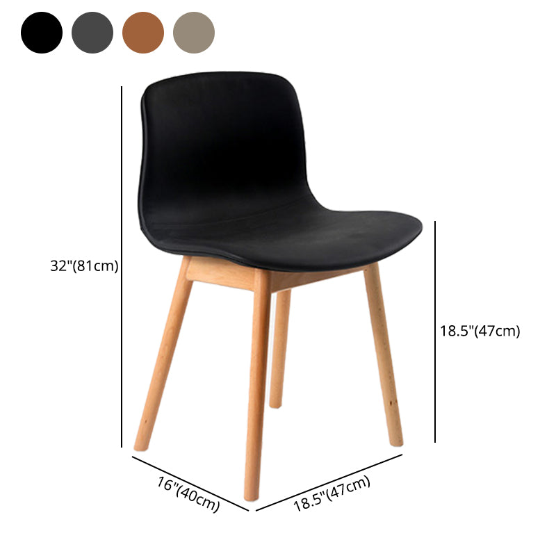 Sillas de comedor de madera contemporáneas Sillas de comedor tapizadas sin brazos para restaurante