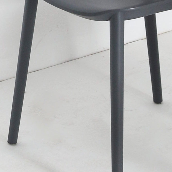 Sillas de comedor de plástico contemporáneas, silla sin brazos con respaldo abierto (juego de 2)