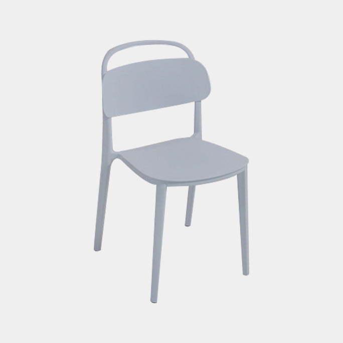 Chaise scandinave en plastique empilable à dossier ouvert au fini mat (Ensemble de 4)