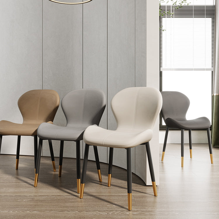 Chaise d'appoint scandinave en cuir PU pour chambre à coucher, finition mate, chaise de salle à manger Parsons