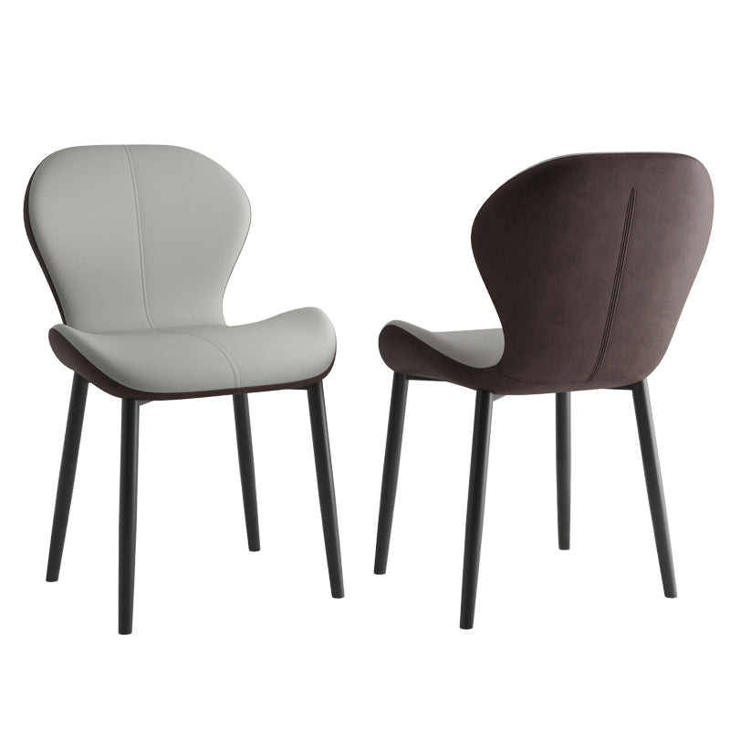 Chaise d'appoint scandinave en cuir PU pour chambre à coucher, finition mate, chaise de salle à manger Parsons
