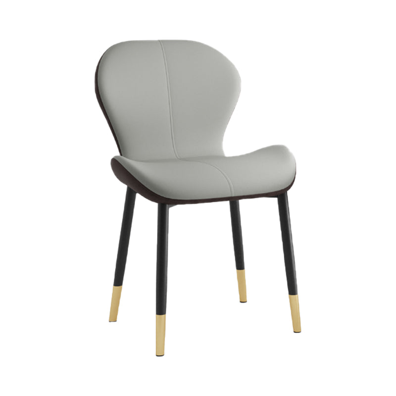Chaise d'appoint scandinave en cuir PU pour chambre à coucher, finition mate, chaise de salle à manger Parsons