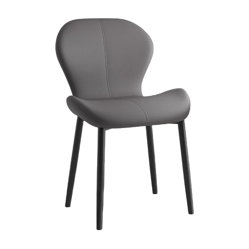 Chaise d'appoint scandinave en cuir PU pour chambre à coucher, finition mate, chaise de salle à manger Parsons