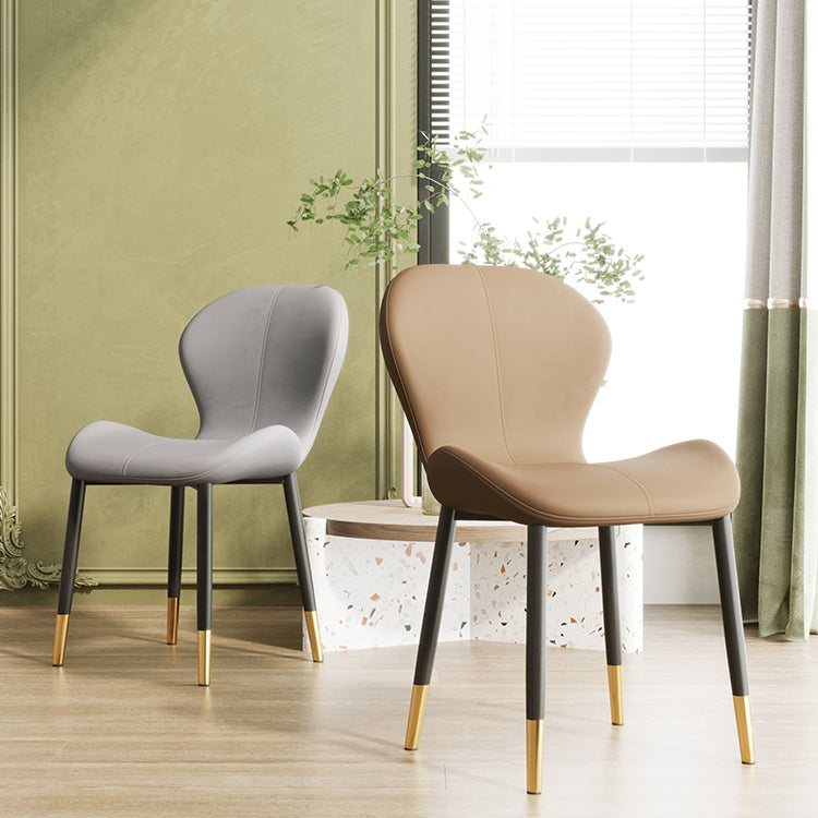Chaise d'appoint scandinave en cuir PU pour chambre à coucher, finition mate, chaise de salle à manger Parsons
