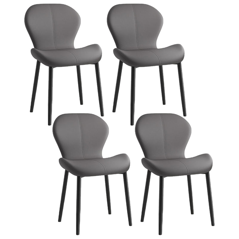 Chaise d'appoint scandinave en cuir PU pour chambre à coucher, finition mate, chaise de salle à manger Parsons