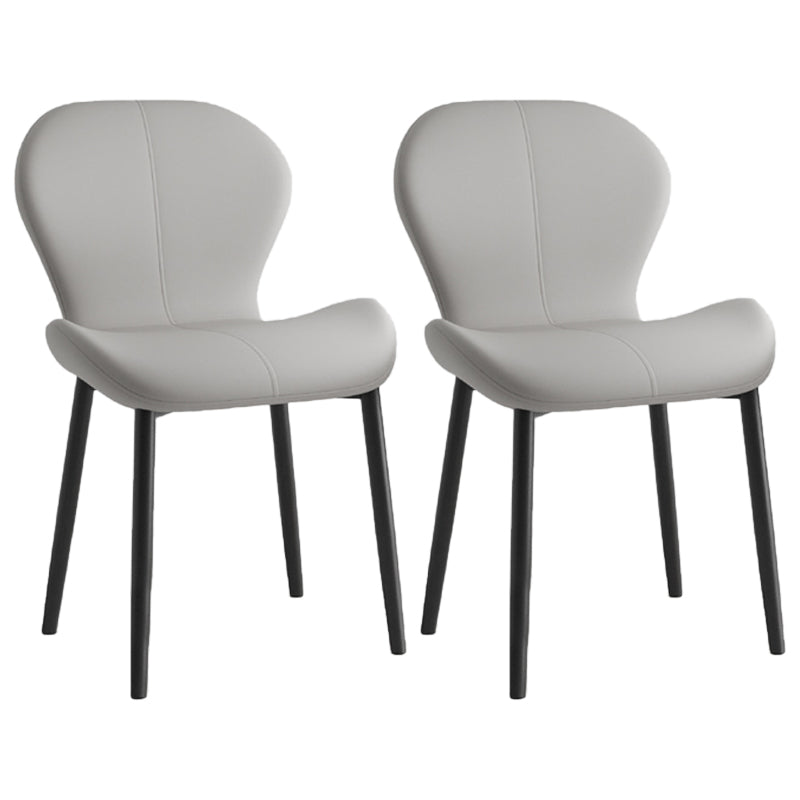 Chaise d'appoint scandinave en cuir PU pour chambre à coucher, finition mate, chaise de salle à manger Parsons