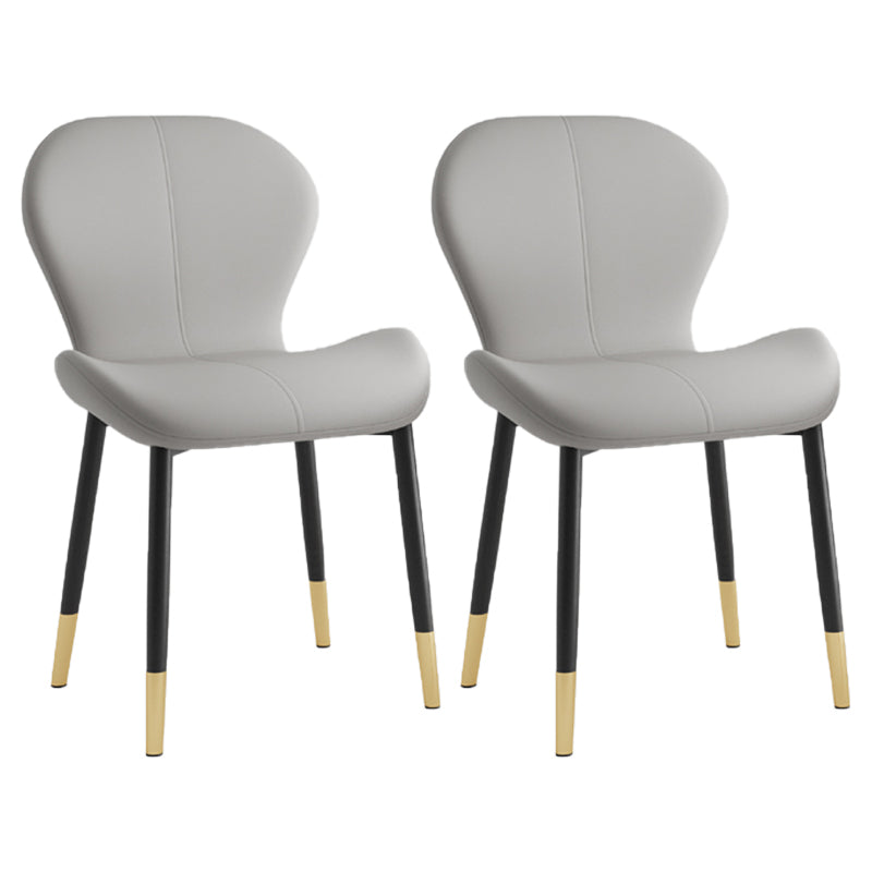 Chaise d'appoint scandinave en cuir PU pour chambre à coucher, finition mate, chaise de salle à manger Parsons
