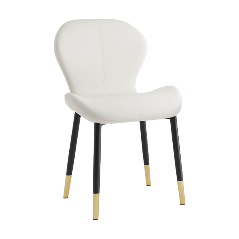 Chaise d'appoint scandinave en cuir PU pour chambre à coucher, finition mate, chaise de salle à manger Parsons