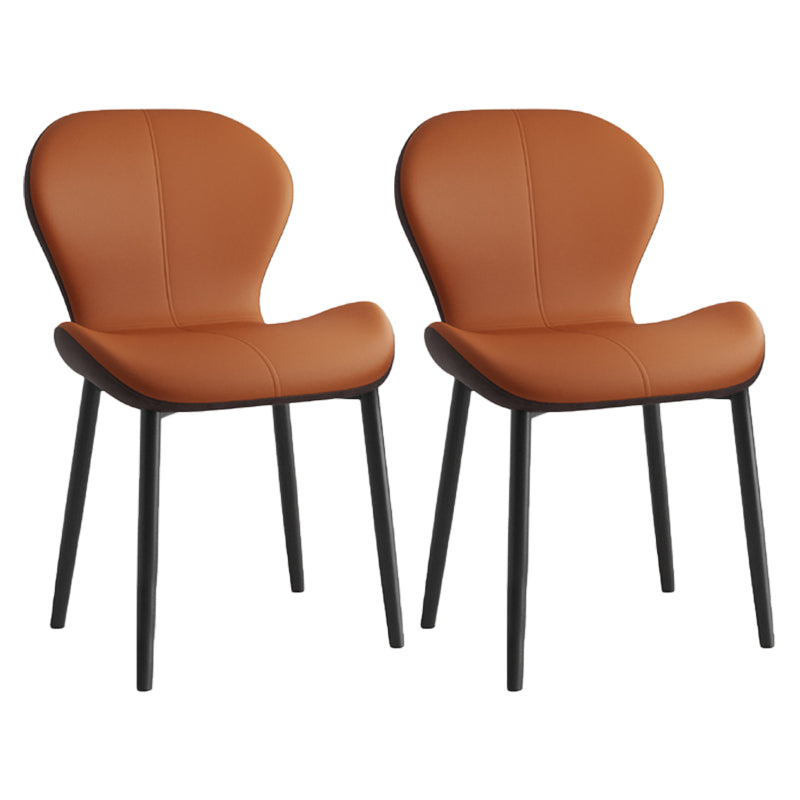 Chaise d'appoint scandinave en cuir PU pour chambre à coucher, finition mate, chaise de salle à manger Parsons