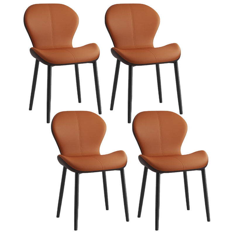 Chaise d'appoint scandinave en cuir PU pour chambre à coucher, finition mate, chaise de salle à manger Parsons