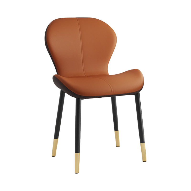 Chaise d'appoint scandinave en cuir PU pour chambre à coucher, finition mate, chaise de salle à manger Parsons