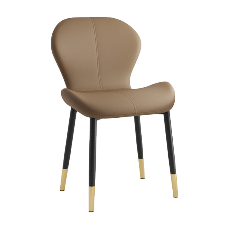 Chaise d'appoint scandinave en cuir PU pour chambre à coucher, finition mate, chaise de salle à manger Parsons