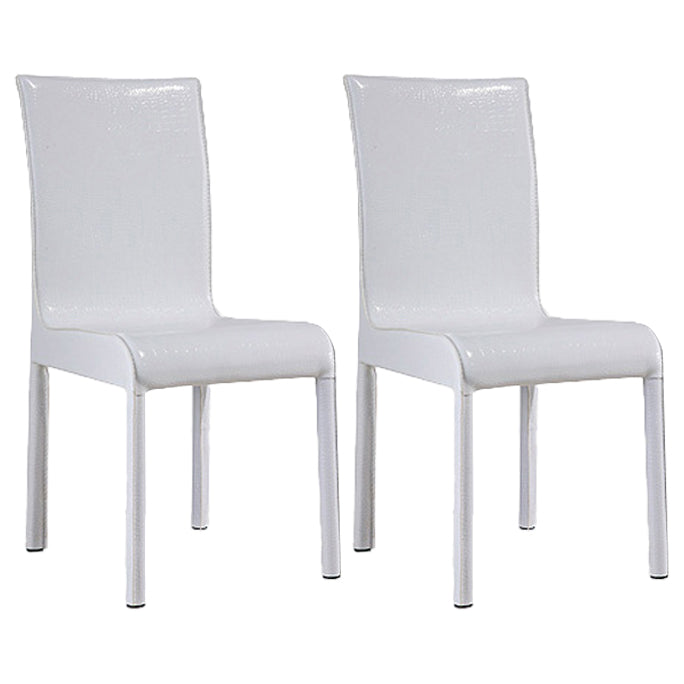 Chaise d'appoint en cuir pour restaurant contemporain Chaise de salle à manger à dossier solide (Ensemble de 2)