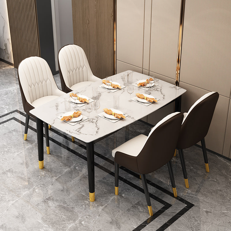 Silla escandinava interior tapizada Parsons Back Silla de comedor de metal
