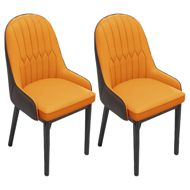 Silla escandinava interior tapizada Parsons Back Silla de comedor de metal