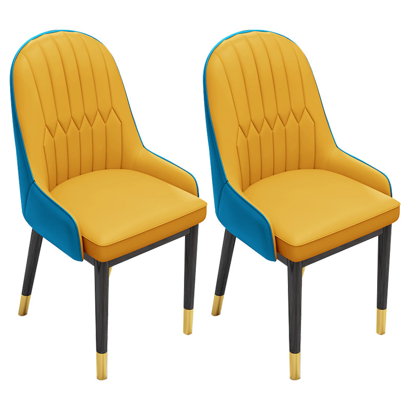 Silla escandinava interior tapizada Parsons Back Silla de comedor de metal
