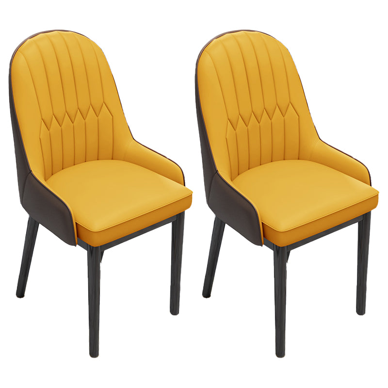 Silla escandinava interior tapizada Parsons Back Silla de comedor de metal