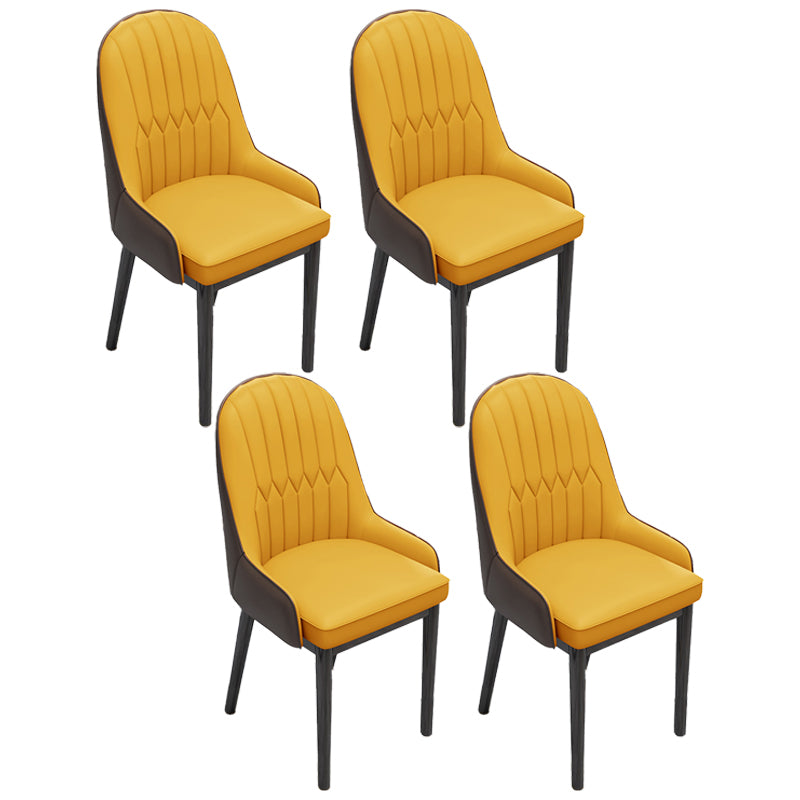 Silla escandinava interior tapizada Parsons Back Silla de comedor de metal