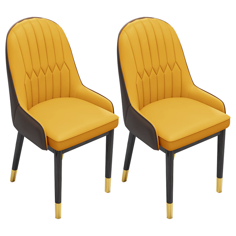 Silla escandinava interior tapizada Parsons Back Silla de comedor de metal