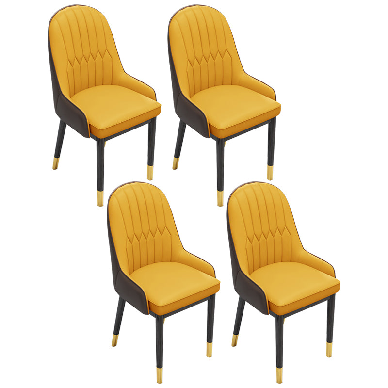 Silla escandinava interior tapizada Parsons Back Silla de comedor de metal