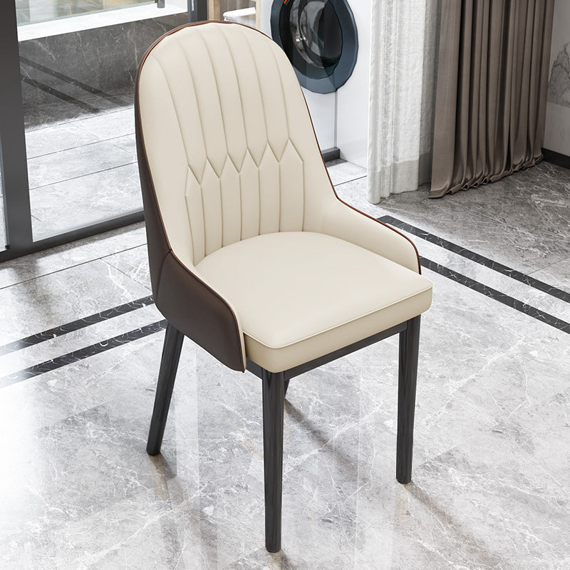 Chaise de salle à manger en métal à dossier Parsons, fauteuil scandinave d'intérieur rembourré