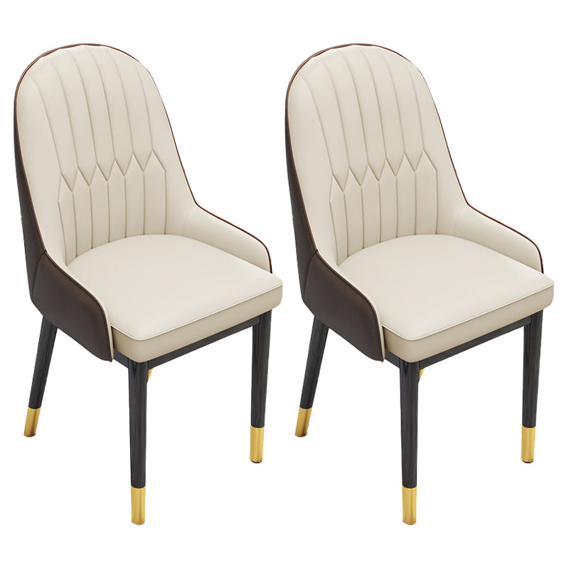 Silla escandinava interior tapizada Parsons Back Silla de comedor de metal