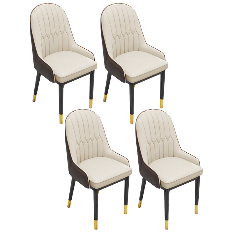 Silla escandinava interior tapizada Parsons Back Silla de comedor de metal