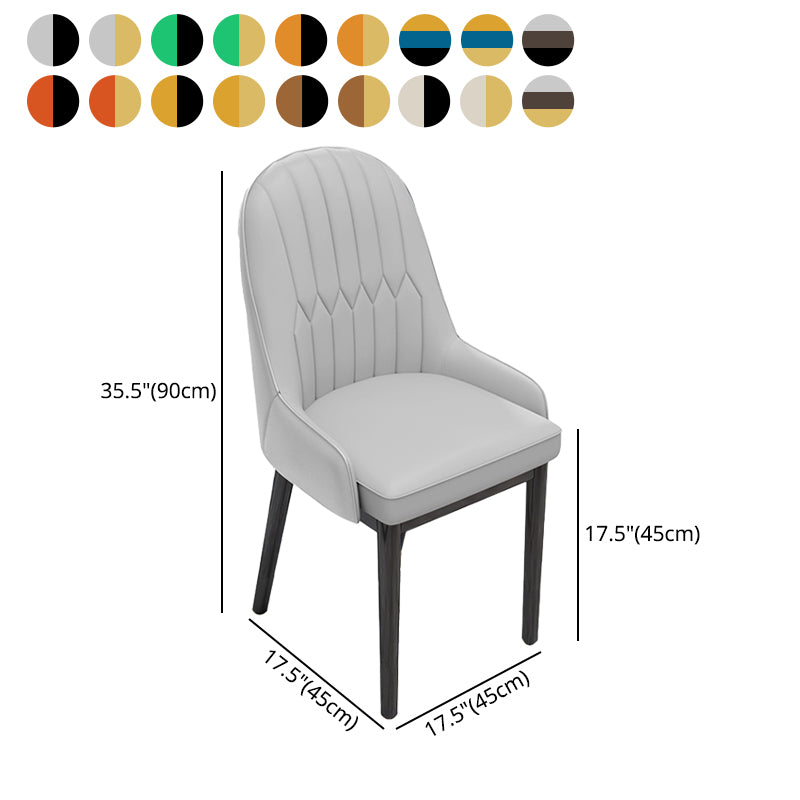 Silla escandinava interior tapizada Parsons Back Silla de comedor de metal