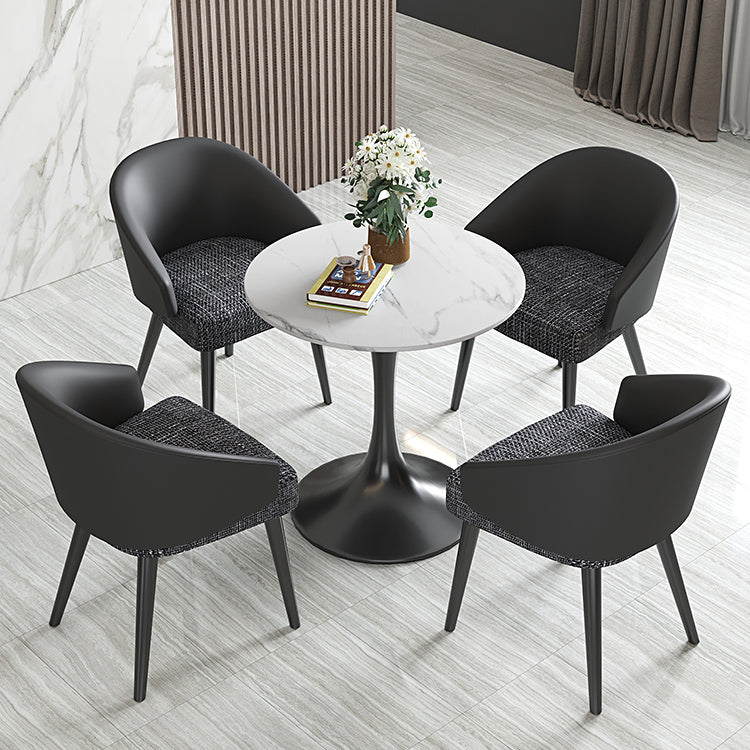 Sillón interior escandinavo tapizado Parsons Back Silla de comedor de metal