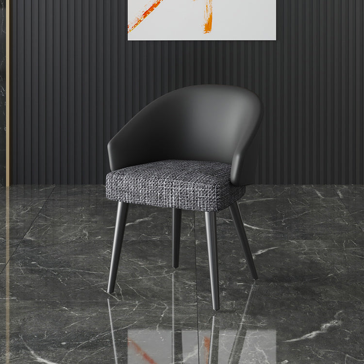 Sillón interior escandinavo tapizado Parsons Back Silla de comedor de metal