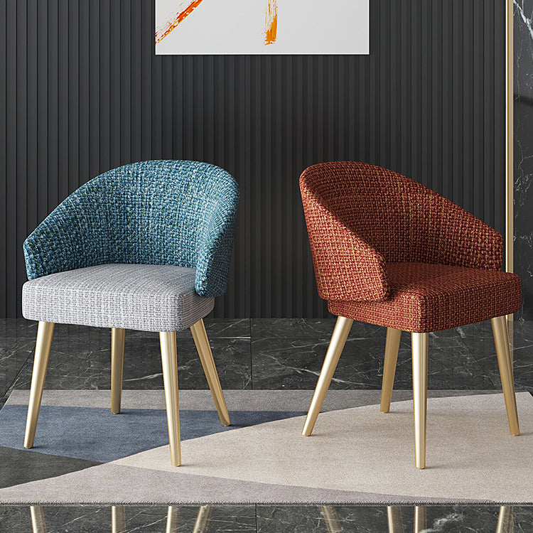Sillón interior escandinavo tapizado Parsons Back Silla de comedor de metal