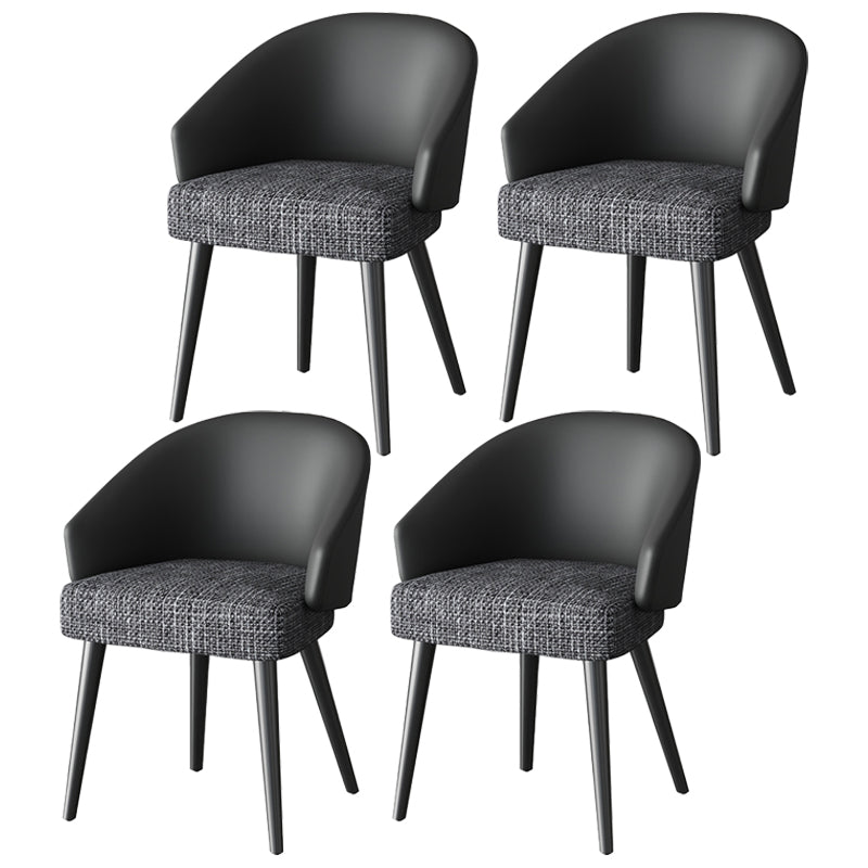 Sillón interior escandinavo tapizado Parsons Back Silla de comedor de metal