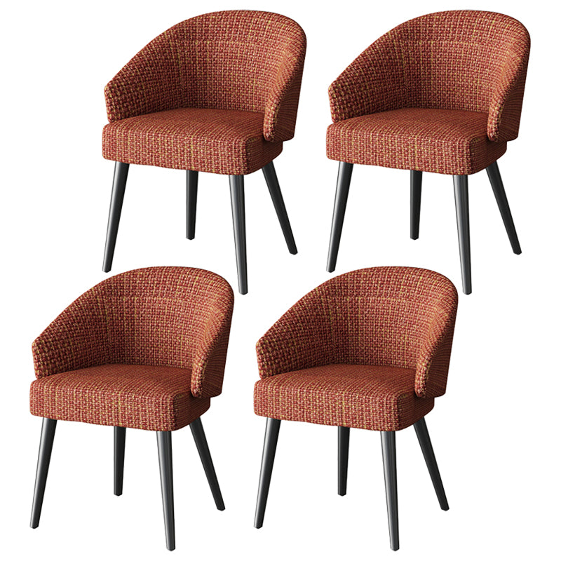 Sillón interior escandinavo tapizado Parsons Back Silla de comedor de metal